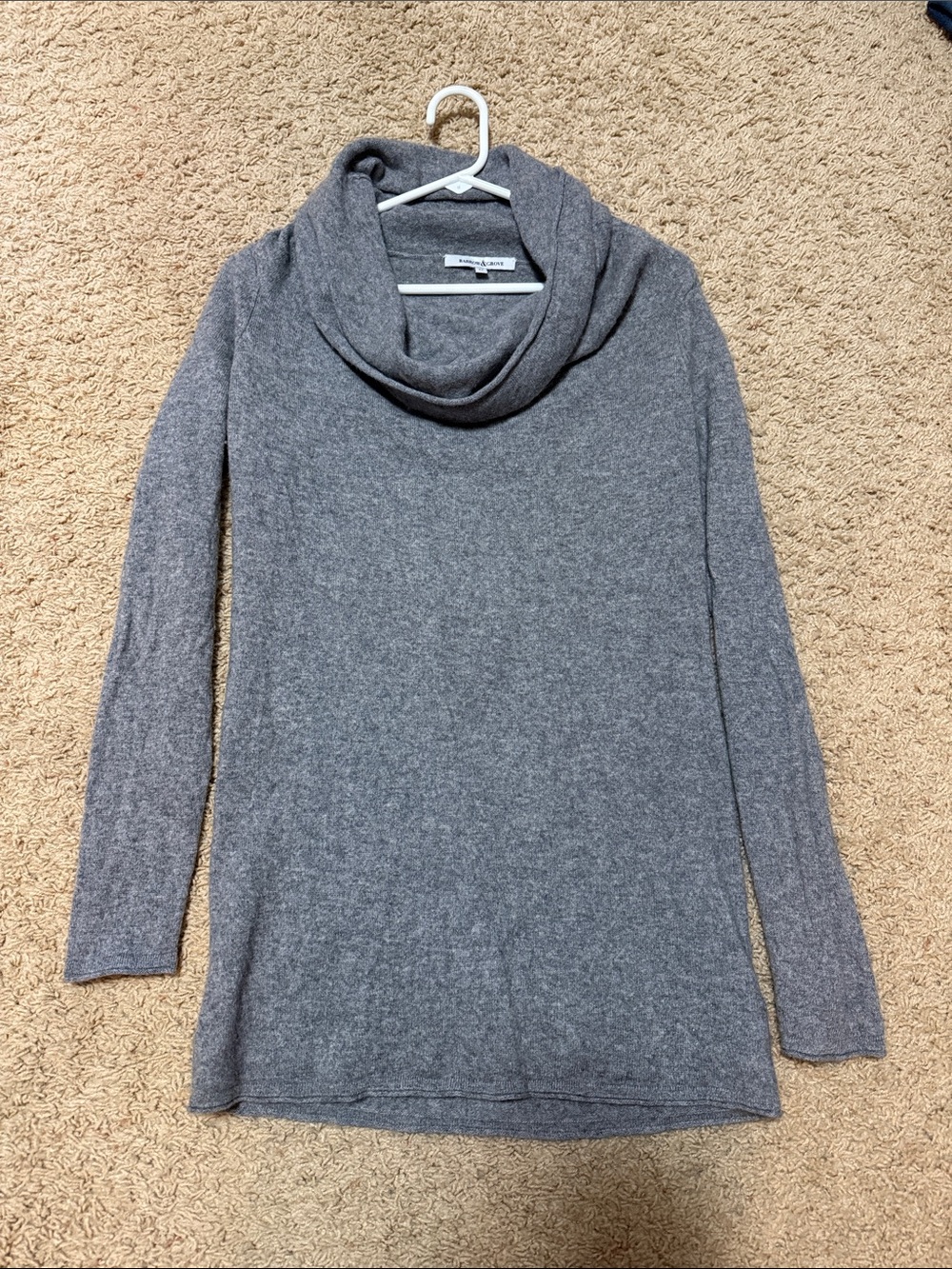 Wilfred Cowl Neck 100% Cashmere Sweater in Gray